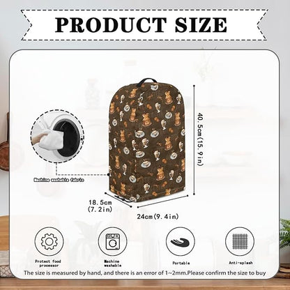 Brown Coffee Grinders Blender Cover Dust Cover Appliance Dust Cover for Food Processor Coffee Maker Foldable Juice Maker with Top Handle Kitchen Decor