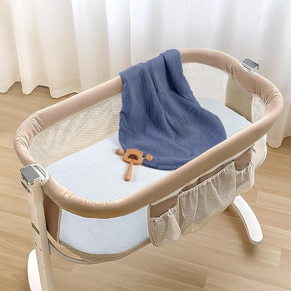 lulumoon Muslin Bassinet Sheets for Baby: Skin-Friendly & Soft Bedside Sleeper Bassinet Fitted Sheets for Boys