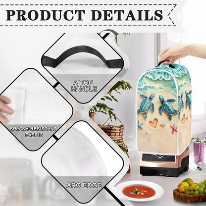 Talayituse Beach Turtle Starfish Heart Print Blender Dust Cover, Fingerprint Protection Cover for Stand Mixer or Coffee Machine, Home Kitchen Appliance Covers for Stain Dust Resistant Supplies