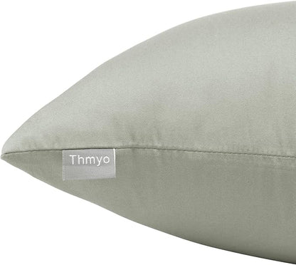 Thmyo 4-Pack 100% Cotton Comfortable Solid Decorative Throw Pillow Case Square Cushion Cover Pillowcase Sublimation Blank Pillow Covers DIY Throw Pillowcase for Sofa Bedroom(22x22 inch/ 55x55cm,Grey)
