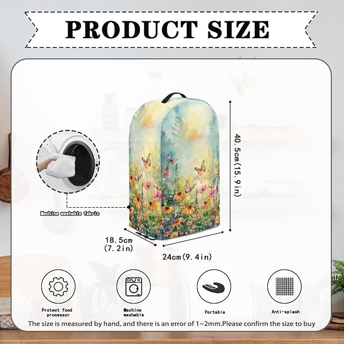 Daisy Floral Butterfly Drawstring Blender Cover Kitchen Appliance Anti Fingerprint Dust Protection Stain Resistant Coffee Maker Food Processor Cover Stand Mixer Cover