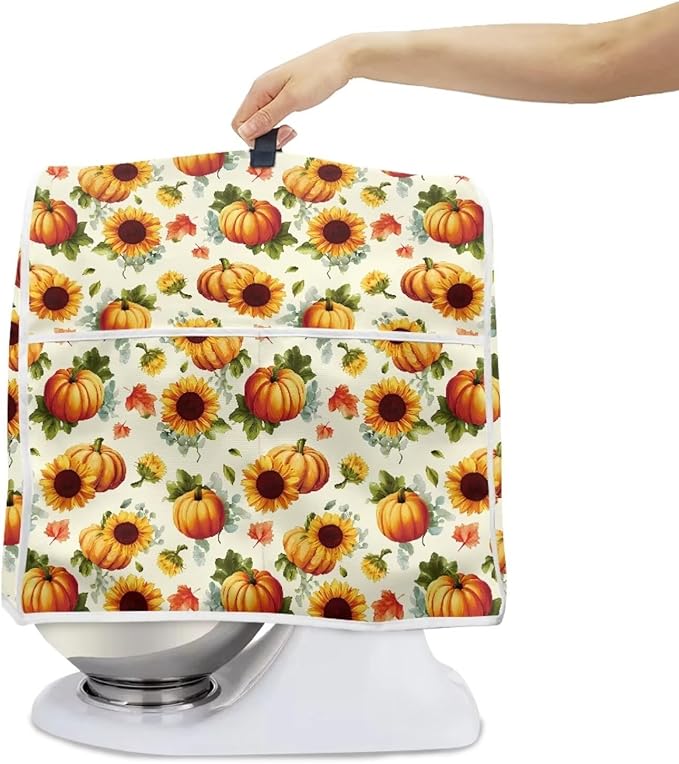 Sunflower Mixer Cover for Kitchen Aid 4.5-5 Qt Mixer Small Appliance Dust Covers Universal for Air Fryers, Coffee Makers, Fall Decoration for Home Gift for Friends