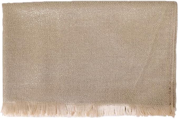 LMVERNA Women's Sparkling Metallic Soft Pashmina Shawls and Wraps Scarf in Solid Colors