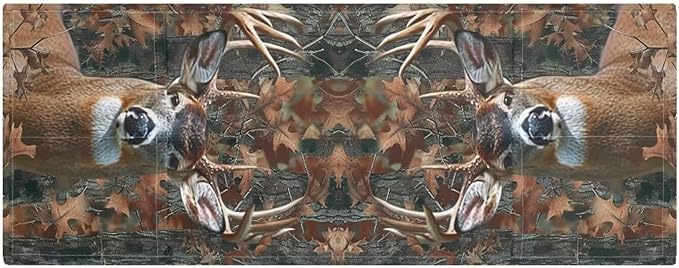 ZFRXIGN Camo Deer Microwave Oven Cover Dust Oil Proof Linen Waterproof Fabric Cloth Machine Protector Decorative Kitchen Appliance Cover Hunting Forest Brown, 24313 P59-S-0301