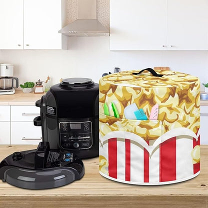 Dust Cover for 3 Quart Pressure Cooker Air Fryer Small Appliance Covers, Easy to Clean Pressure Cooker and Air Fryer Cover with Pocket for Kitchen Decor, Popcorn