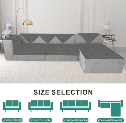 Foxdecor Couch Cover Sofa Covers Washable, Dog Bed Cover Couch Covers for 3 Cushion Couch Sofa Pet Friendly, Dog Couch Cover Furniture Covers for Pets.(Dark Grey 32x82 inch)