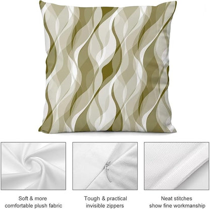 Light Green Throw Pillow Covers Abstract Ombre Light Green and Grey Striped Decorations for Bedroom Living Room Farmhouse Sofa Pillows Bed Couch 22x22 Inch