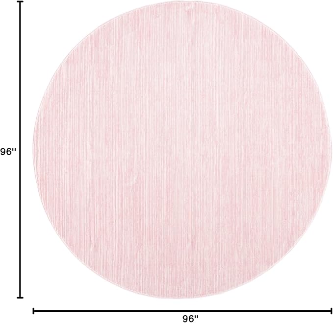 SAFAVIEH Vision Collection Area Rug - 8' Round, Pink, Modern Ombre Design, Non-Shedding & Easy to Clean, Ideal for Living Room, Bedroom, Dining Space (VSN606U)