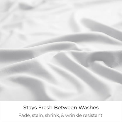 Mellanni Bed Skirt Twin XL Size - Bed Skirting - 15-Inch Tailored Drop Pleated Dust Ruffle - Hotel Luxury Bedding - Wrinkle, Fade, Stain Resistant - 1 Bedskirt (Twin XL, White)
