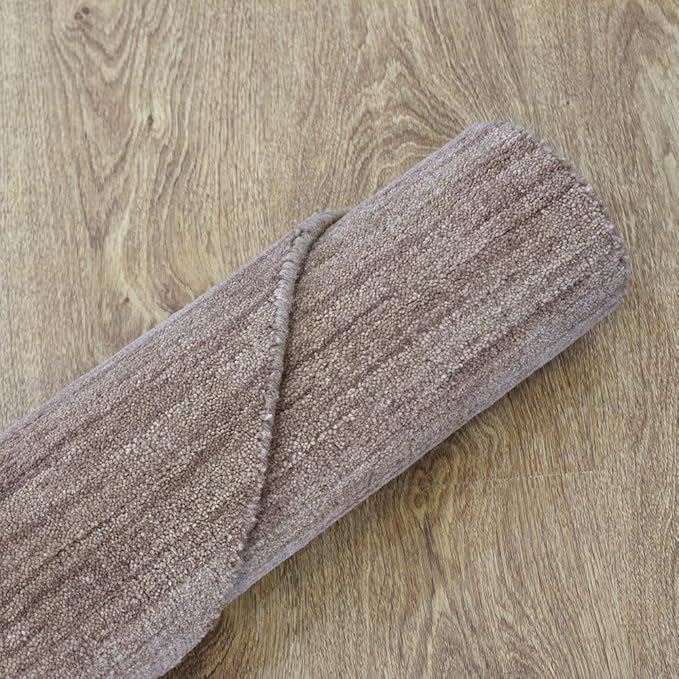 Hand Knotted Loom Wool ECO-Friendly Area Rugs - 10'x10', Octagon, Light Brown Color, Solid Plain Design, High Pile Thick Handmade Anti Skid Rugs for Living Room (L00111)
