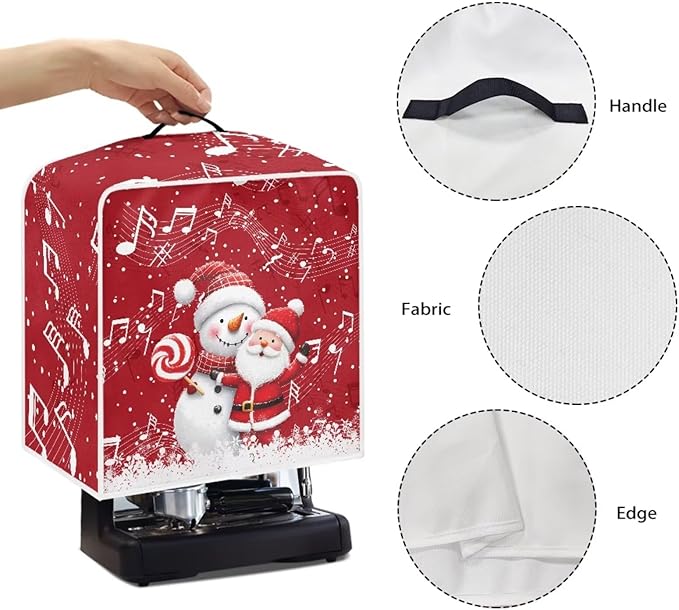 Coffee Maker Cover for Kitchen Counter Christmas Santa Claus Coffee Machine Dust Cover Keep Kitchen Appliance Clean