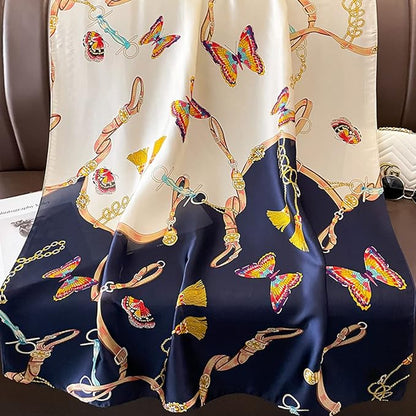 Fashion Scarves Scarf 100% Silk Feeling Scarf Silk Like Scarves Long Lightweight Sunscreen Shawls for Women