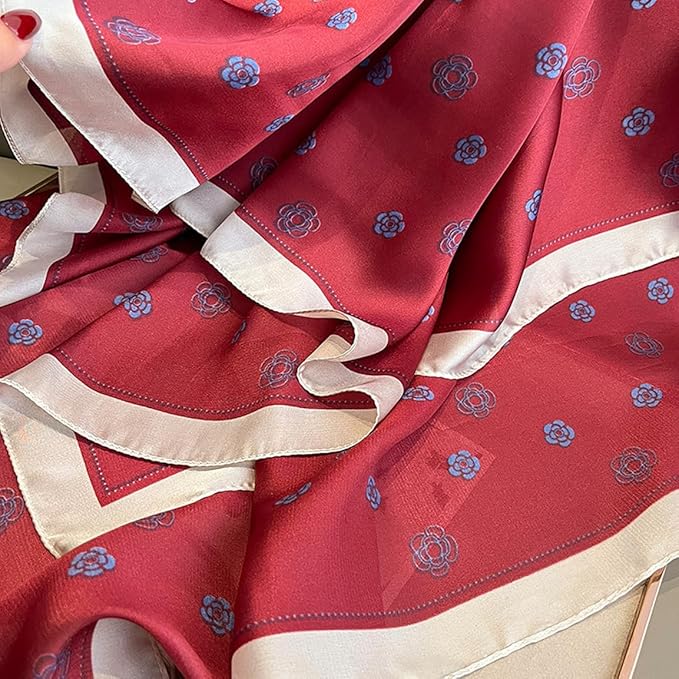 Fashion Scarves Scarf 100% Silk Feeling Scarf Silk Like Scarves Long Lightweight Sunscreen Shawls for Women