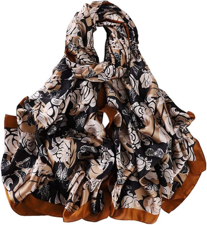 Fashion Scarves Scarf 100% Silk Feeling Scarf Silk Like Scarves Long Lightweight Sunscreen Shawls for Women