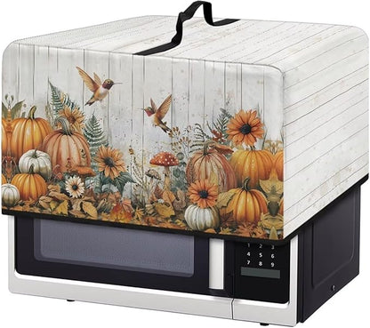 Microwave Oven Dust Cover, Thanksgiving Hummingbird Polyester Dust Cover for Microwave Oven for Most Microwaves Oven Cloth Covers Waterproof Microwaves Dusts Covers Anti-Scratch