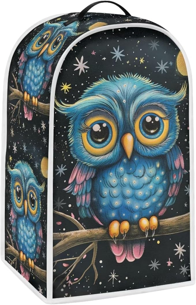 Cartoon Owl Blender Covers for Kitchen Cute Small Appliance Covers Universal for Coffee Maker Anti-Stain Dust Cover with Top Handle