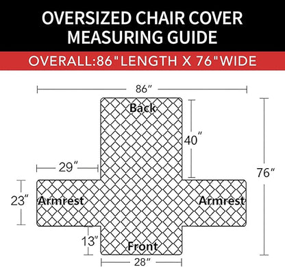 Easy-Going Oversized Chair Sofa Slipcover Reversible Sofa Cover Water Resistant Couch Cover Furniture Protector Cover with Elastic Straps for Pets Dog Cat (Oversized Chair, Dark Blue/Ivory)