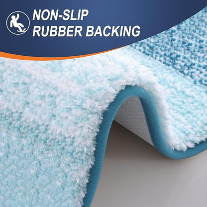OLANLY Bathroom Runner Rugs 47x24, Extra Soft Absorbent Microfiber Bath Rugs, Rubber Backing, Quick Dry, Washable Bath Mats for Bathroom Floor, Tub and Shower, Home Decor Accessories, Peacock Blue