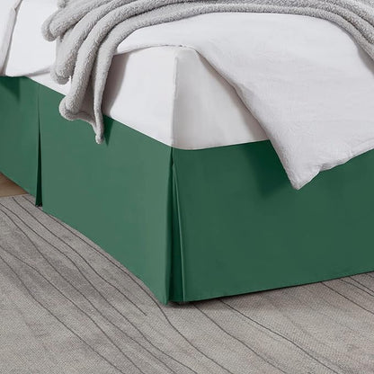 Nestl Hunter Green Twin XL Bed Skirt - Twin XL Size Bed Skirt 14 Inch Drop - Brushed Microfiber Bed Skirts - Hotel Quality Pleated Bed Skirt - Shrinkage & Fade Resistant