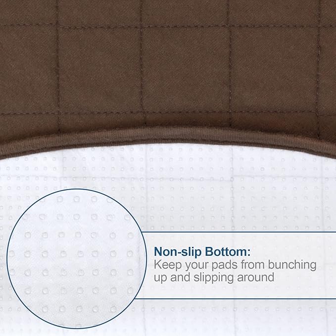 Washable Pee Pads for Dogs 2 Pack, Waterproof Round 48" Dog Whelping Pads, Reusable Pee Pad Quilted, Fast Absorbing Training Pads for Dogs, Housebreaking Absorption Pads,Grey & Chocolate