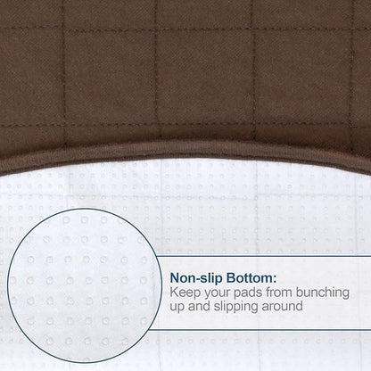 Washable Pee Pads for Dogs 2 Pack, Waterproof Round 48" Dog Whelping Pads, Reusable Pee Pad Quilted, Fast Absorbing Training Pads for Dogs, Housebreaking Absorption Pads,Grey & Chocolate