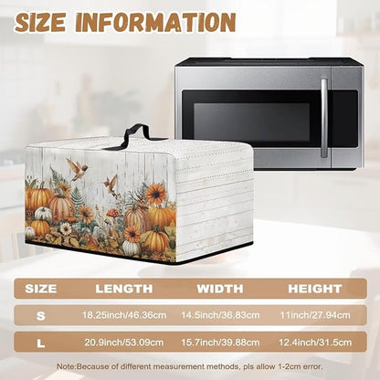 Microwave Oven Dust Cover, Thanksgiving Hummingbird Polyester Dust Cover for Microwave Oven for Most Microwaves Oven Cloth Covers Waterproof Microwaves Dusts Covers Anti-Scratch