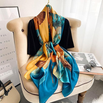 Fashion Scarves Scarf 100% Silk Feeling Scarf Silk Like Scarves Long Lightweight Sunscreen Shawls for Women