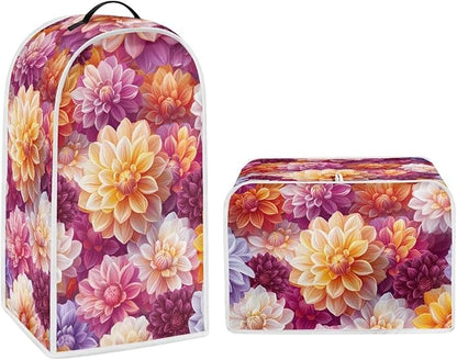 Bright Floral Blender Dust Cover Toaster Cover Boho Mandala Floral 2 Slice Washable Kitchen Small Appliance Cover