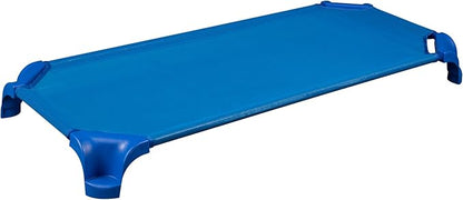 Sprogs Heavy-Duty Stackable 40"L Daycare Cots for Toddlers Ages 1 to 2, Stacking Preschool Classroom Toddler Cots for Sleeping, Resting, Naptime, Pack of 24, Blue