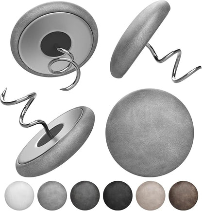 Leather Upholstery Twist Pins for Bed Skirts – 12 Pack Fabric Holders and Tacks for Sofa Covers, Armchairs, and DIY Sewing – Elegant Screw Design Upholstery Accessories (12, Light Gray)