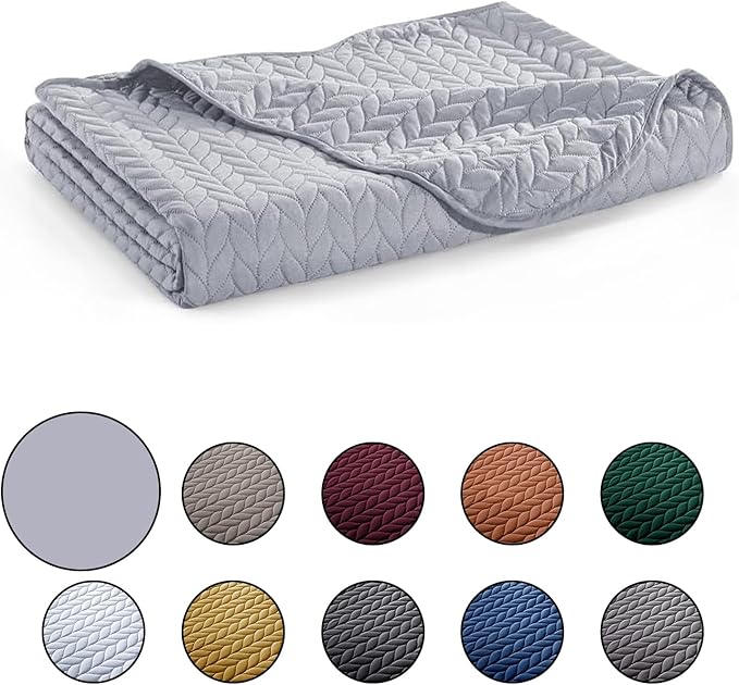 IR Imperial Rooms 8 Pack California King Quilt Bedding Set (118"x106") - Bulk Wholesale for Hotels, Guest Bedroom & Airbnbs - Lightweight Microfiber Reversible Embossed Quilts Bedspread (Silver)