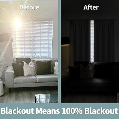 BGment 100% Blackout Curtains for Bedroom 72 Inch Length 2 Panels, Thermal Insulated Room Darkening Curtains Rod Pocket Soundproof Bedroom Living Room Window Curtains, Dove Grey, Each 42 Inch Wide