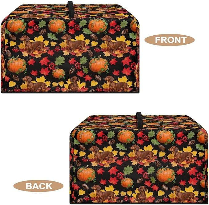 Microwave Dust Cover, Thanksgiving Dog Heat-Resistant Waterproof Polyester Fabric Microwave Oven Dust Cover Case Dustproof Protections Protector for Microwaves Ovens