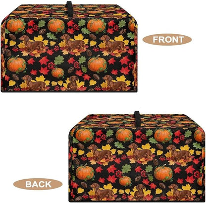 Microwave Dust Cover, Thanksgiving Dog Heat-Resistant Waterproof Polyester Fabric Microwave Oven Dust Cover Case Dustproof Protections Protector for Microwaves Ovens