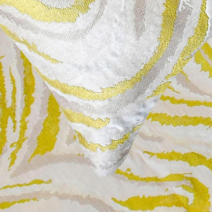 The HomeCentric King/Queen/Twin Yellow & Grey Decorative Bed Runner Queen 74"x18" Bed Runner Without Pillow Cover, Abstract Wave Pattern Bed Scarf on Jacquard Fabric - Yellow Whirls