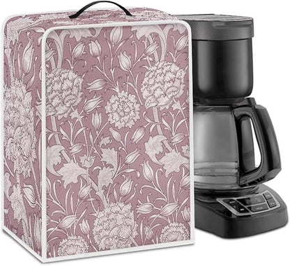 Red William Morris Coffee Maker Cover – Dust Protection Stain Resistant Washable Appliance Cover Kitchen Decoration Gifts For Coffee Lovers