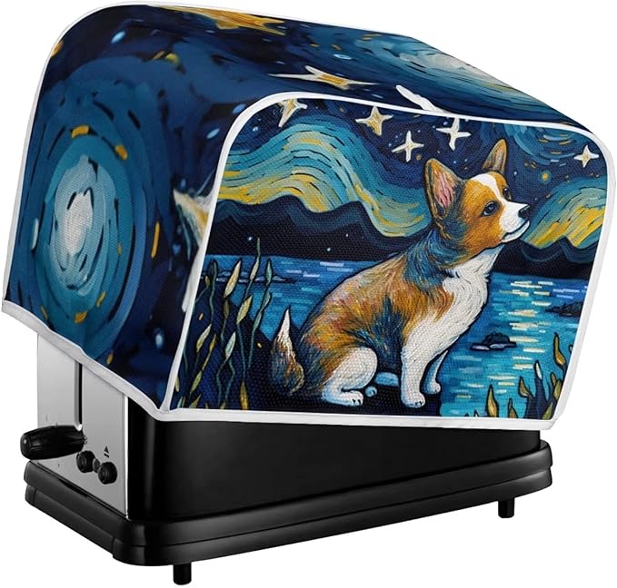 ZFRXIGN Corgi Toaster Cover Small Appliance Covers Starry Night Toaster Cover 2 Slice Kitchen Decor Toaster Microwave Oven Cover Toaster Bag Dust Cover Blue
