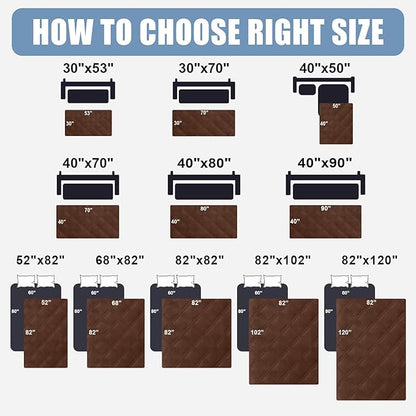 Smiry Waterproof Dog Bed Cover Blanket 40x70, Soft Reversible Pet Blanket, Washable Leakproof Cats Dogs Couch Cover for Sofa, Couch, Furniture, Lattice, Brown/Beige