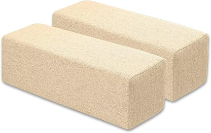 Couch Arm Rest Pillow, Linen Armrest Cushion, High Density Foam Armrest Cushion, Removable & Washable Rectangular Headboard Elbow Support for Armchair Sofa Bed,Beige-2pcs,7.9x7.9x19.7
