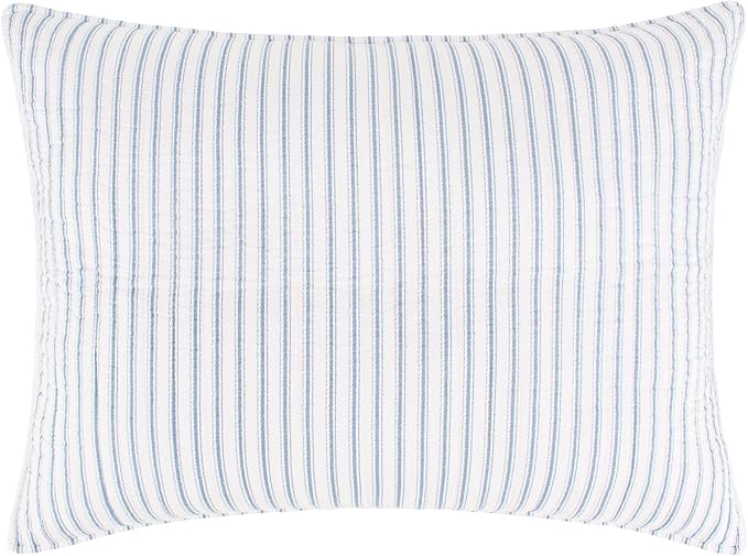 Levtex Home Tobago Stripe Blue Reversible Full/Queen Quilt Set (88x92in) and 2 Pillow Shams (26x20in) - Striped - Blue, White - Cotton Full/Queen Size Quilt Bedding Set - Lightweight, Soft, Pre-Washed