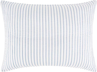 Levtex Home Tobago Stripe Blue Reversible Full/Queen Quilt Set (88x92in) and 2 Pillow Shams (26x20in) - Striped - Blue, White - Cotton Full/Queen Size Quilt Bedding Set - Lightweight, Soft, Pre-Washed