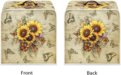 Mumeson Butterfly Sunflower Coffee Maker Cover, Universal Waterproof and Dustproof Cover for Home Garage Office Pouch with Duarble Handle Kitchen Appliance Covers
