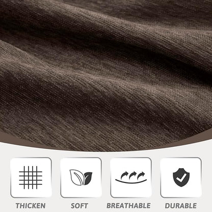 MEETSKY Couch Covers Sofa Slipcover Couch Protector Covers Universal Fit for Couch 2 Seat Thick Washable Modern Decor for Living Room, 91" x 118", Dark Chocolate