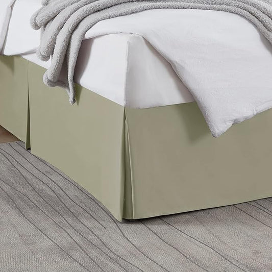 Nestl Green Full Bed Skirt - Full Size Bed Skirt 14 Inch Drop - Brushed Microfiber Bed Skirts - Hotel Quality Pleated Bed Skirt - Shrinkage & Fade Resistant