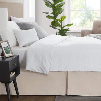 Nestl Silver Bed Skirt Queen Size - Queen Bed Skirt 14 Inch Drop - Brushed Microfiber Bed Skirts - Hotel Quality Pleated Bed Skirt - Shrinkage & Fade Resistant