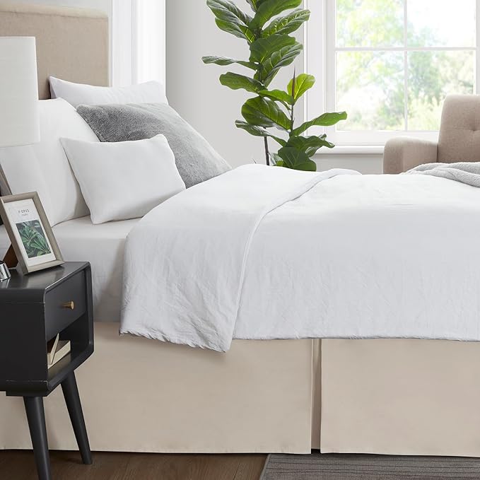 Nestl Linen Bed Skirt King Size - King Bed Skirt 14 Inch Drop - Brushed Microfiber Bed Skirts - Hotel Quality Pleated Bed Skirt - Shrinkage & Fade Resistant