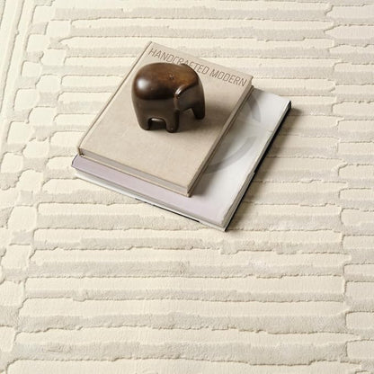 Revival Rugs Soloba 5'3"x7'10" Washable Area Rug for Living Room Bedroom - 100% Recycled Oeko-TEX Certified, Medium Pile, Beige, Cream