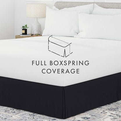 Linen Market Bed Skirt - Ultra Soft Microfiber - Easy Fit with 14 Inch Tailored Drop - Hotel Quality, Shrinkage & Fade Resistant - Bed Cover - Twin XL Bed Skirts - Bedroom Décor - (Twin XL, Black)