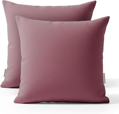 Haven & Glow Decorative Throw Pillow Cover – Square Cushion Case with Zipper | Modern Sofa, Couch & Bed Accent Pillow Covers for Living Room, Bedroom & Home Decor | 20 x 20 Inch – Violet – Pack of 2