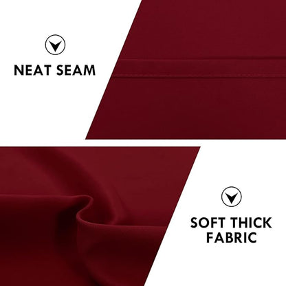DWCN Christmas Blackout Curtains Room Darkening Thermal Insulated Bedroom Curtains Window Curtain Panels, 42 x 84 inches Long, Set of 2 Burgundy Rod Pocket Drapes